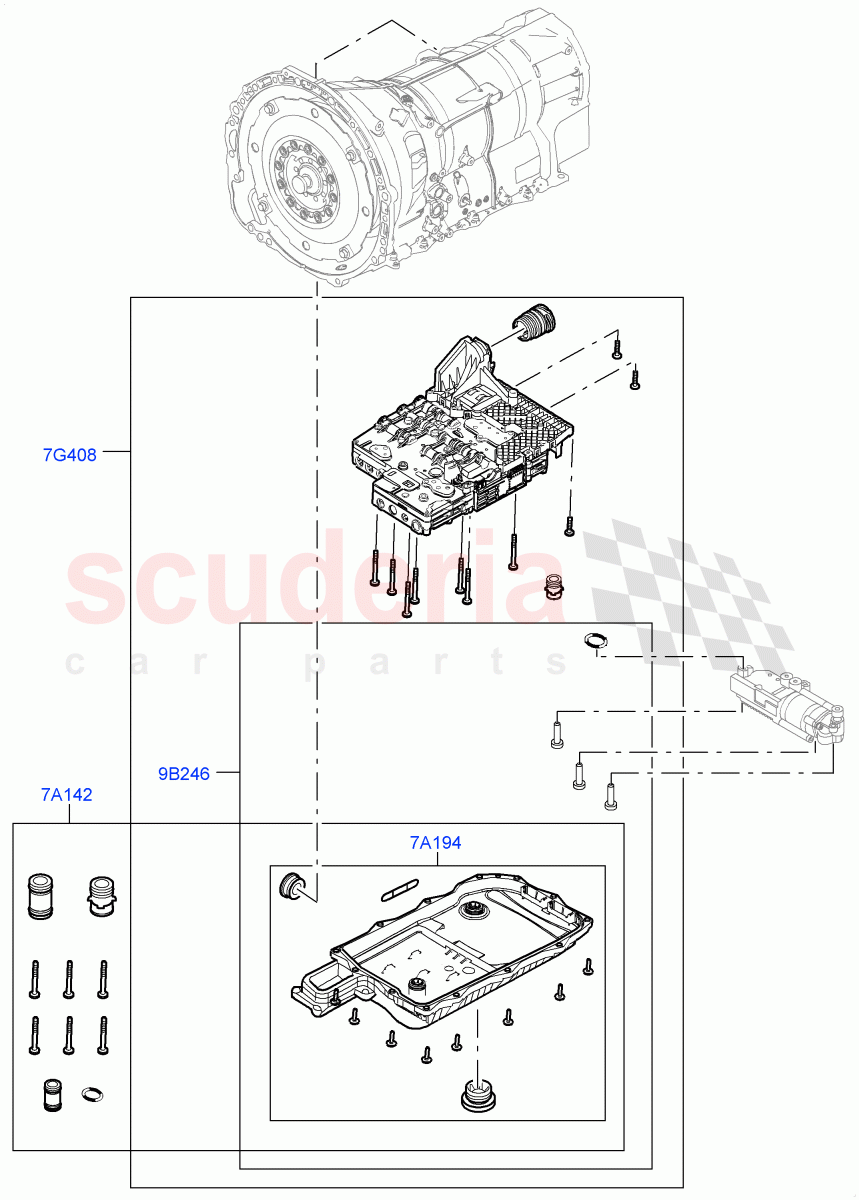 Valve Body - Main Control & Servo's (Transmission Control Valve) (8HP Gen3 Hybrid Trans) ((V) FROMJA000001) of Land Rover Land Rover Range Rover Sport (2014+) [3.0 I6 Turbo Diesel AJ20D6]