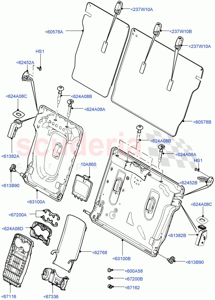 Rear Seat Back(Changsu (China),With 60/40 Split - Folding Rr Seat)((V)FROMFG000001) of Land Rover Land Rover Discovery Sport (2015+) [1.5 I3 Turbo Petrol AJ20P3]