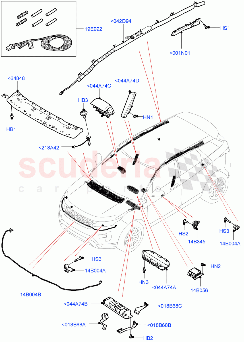 Airbag System (Itatiaia (Brazil)) of Land Rover Land Rover Range Rover Evoque (2019+) [2.0 Turbo Diesel AJ21D4]