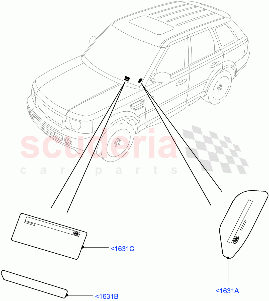 Labels(Windscreen)((V)FROMAA000001) of Land Rover Land Rover Range Rover Sport (2010-2013) [3.6 V8 32V DOHC EFI Diesel]