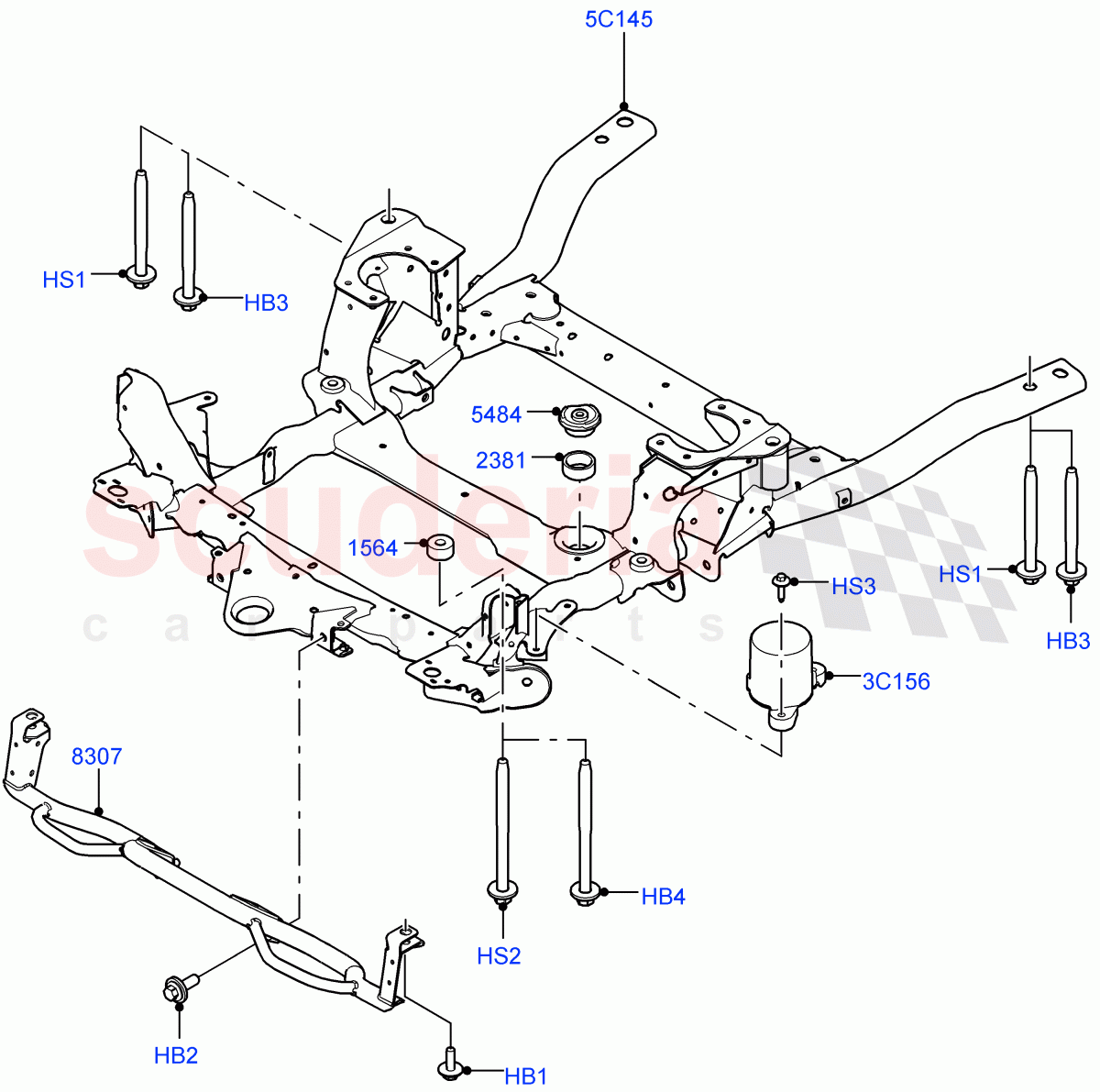 Front Cross Member & Stabilizer Bar(Crossmember) of Land Rover Land Rover Defender (2020+) [2.0 Turbo Diesel]