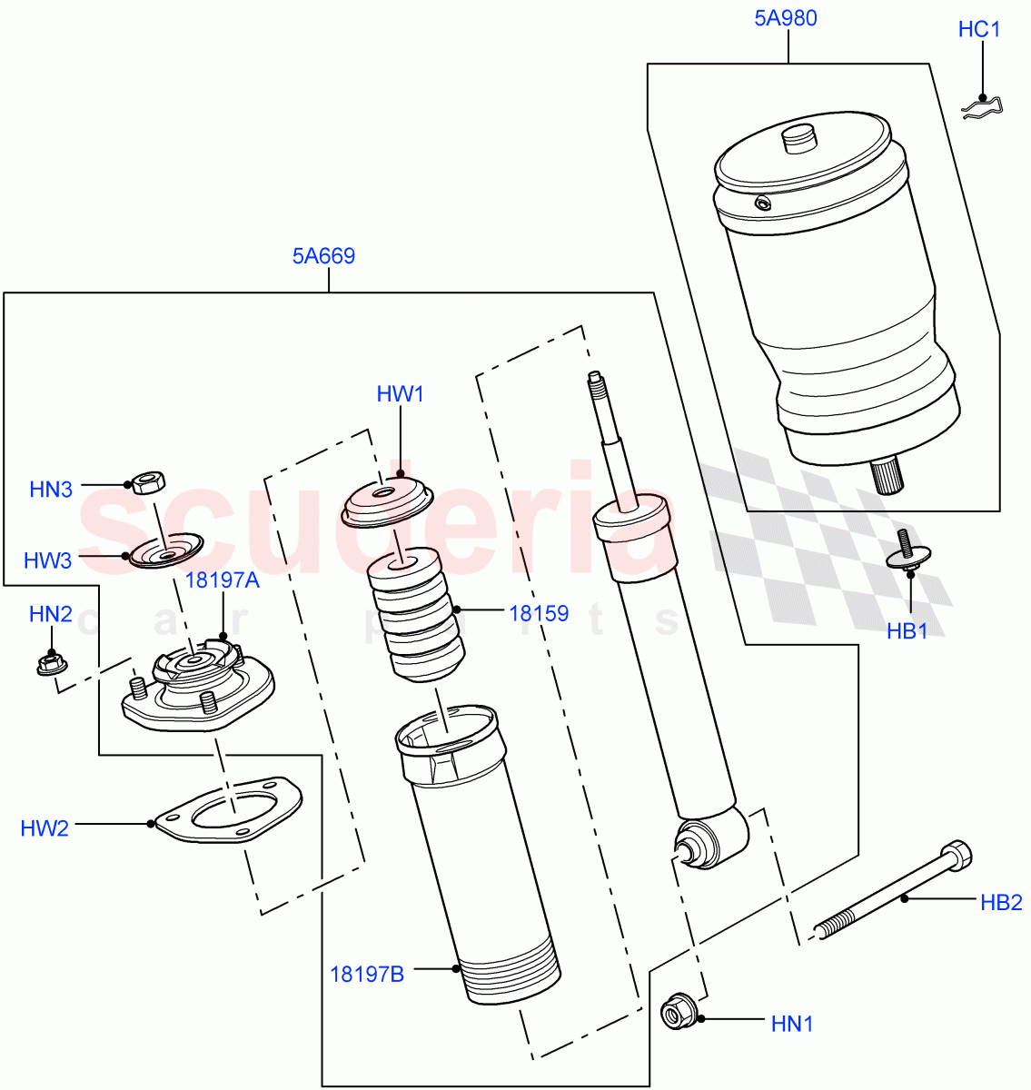 Rear Springs And Shock Absorbers(Less Armoured,With Continuous Variable Damping)((V)FROMAA000001) of Land Rover Land Rover Range Rover (2010-2012) [5.0 OHC SGDI NA V8 Petrol]