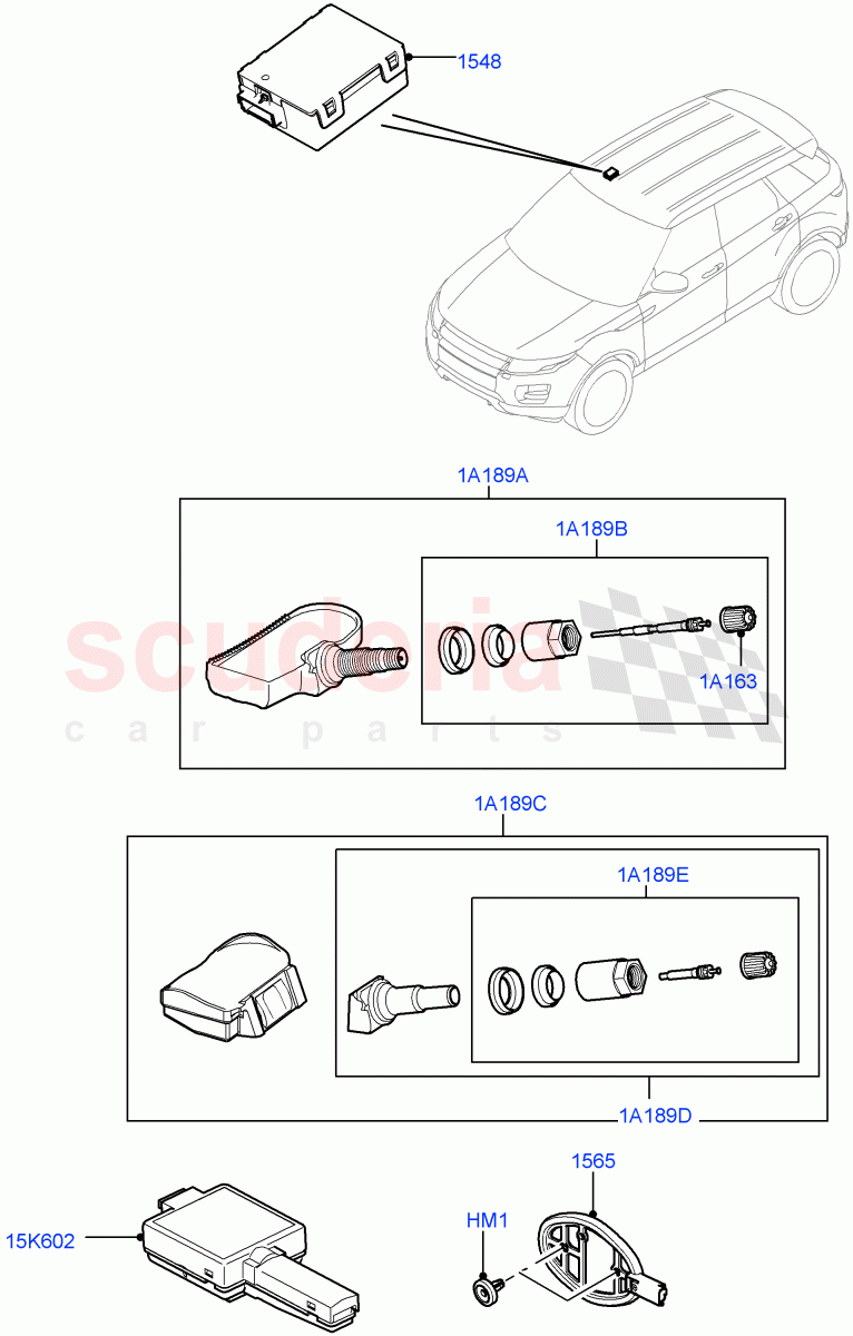 Tyre Pressure Monitor System (Changsu (China), With Tyre Pressure Sensors) ((V) FROMEG000001) of Land Rover Land Rover Range Rover Evoque (2012-2018) [2.2 Single Turbo Diesel]