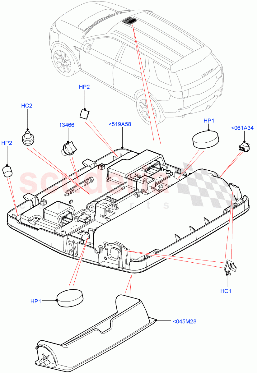 Console - Overhead(Halewood (UK)) of Land Rover Land Rover Discovery Sport (2015+) [2.0 Turbo Diesel]