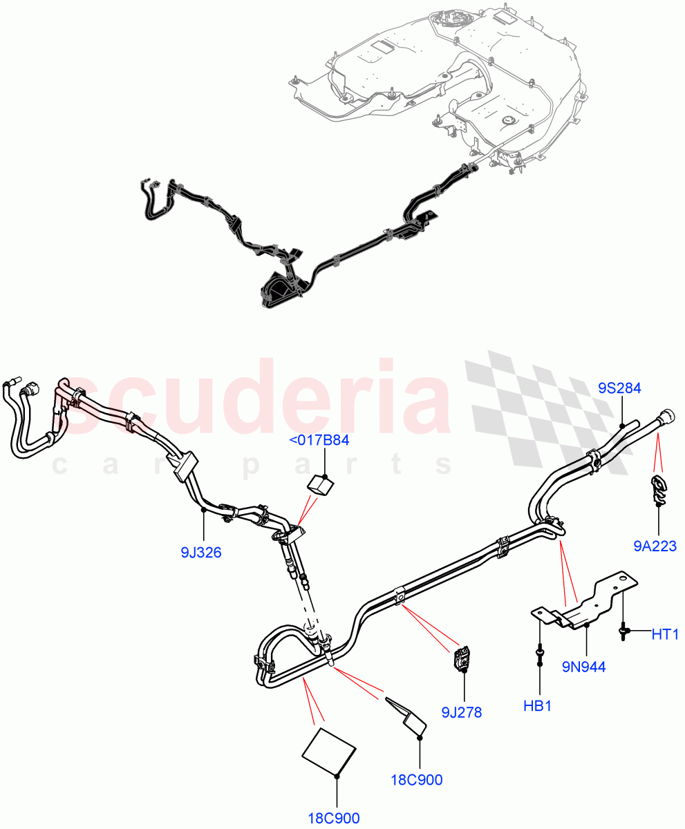 Fuel Lines(Front)(2.0L AJ200P Hi PHEV,2.0L I4 High DOHC AJ200 Petrol)((V)FROMJA000001) of Land Rover Land Rover Range Rover Sport (2014+) [2.0 Turbo Petrol AJ200P]