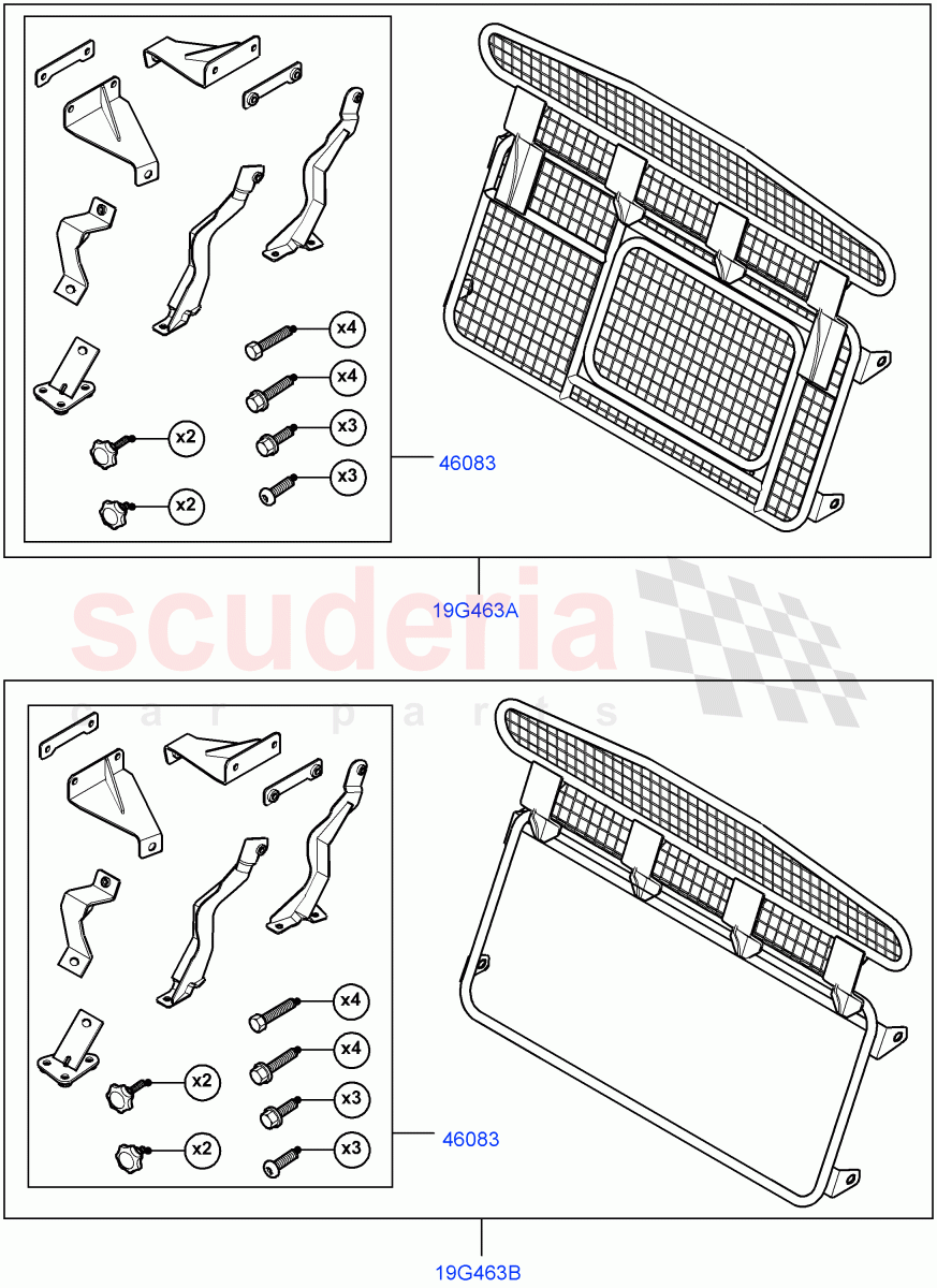 Cargo Barrier(Accessory)(Halewood (UK),Itatiaia (Brazil)) of Land Rover Land Rover Range Rover Evoque (2012-2018) [2.0 Turbo Petrol AJ200P]