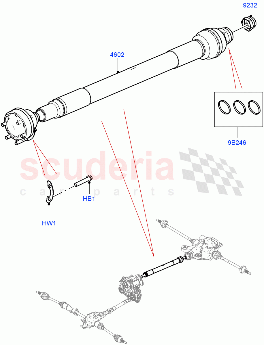 Drive Shaft - Rear Axle Drive (Propshaft) (Short Wheelbase) ((V) FROMM2000001) of Land Rover Land Rover Defender (2020+) [3.0 I6 Turbo Petrol AJ20P6]