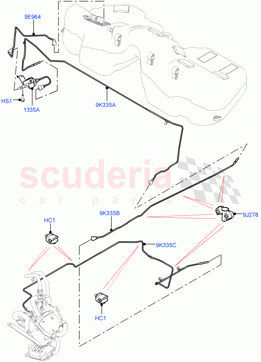 Auxiliary Fuel Fired Pre-Heater(Heater Fuel Supply)(Fuel Heater W/Pk Heat With Remote)((V)TOLA999999) of Land Rover Land Rover Range Rover Velar (2017+) [3.0 I6 Turbo Diesel AJ20D6]