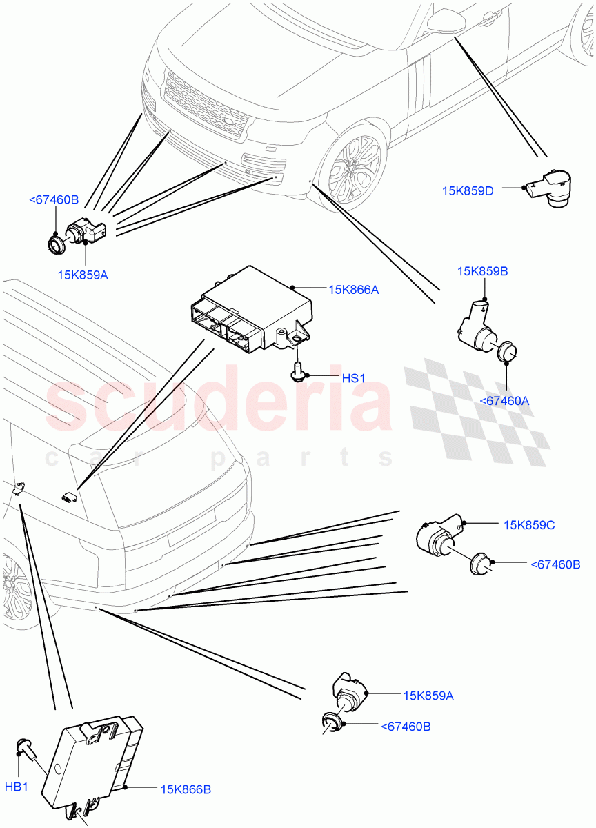 Parking Distance Control((V)TOHA999999) of Land Rover Land Rover Range Rover (2012-2021) [3.0 I6 Turbo Petrol AJ20P6]