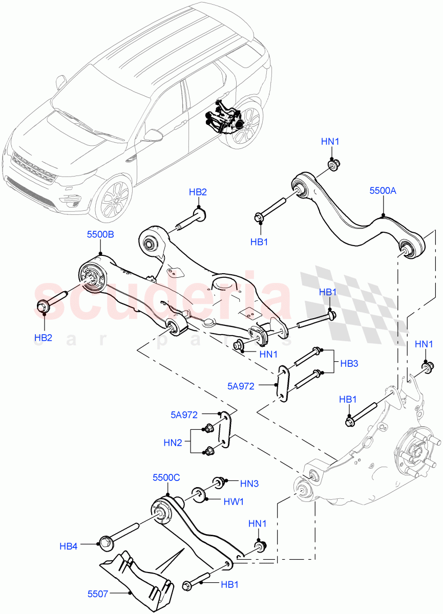 Rear Suspension Arms (Changsu (China)) ((V) FROMFG000001) of Land Rover Land Rover Discovery Sport (2015+) [2.0 Turbo Diesel AJ21D4]