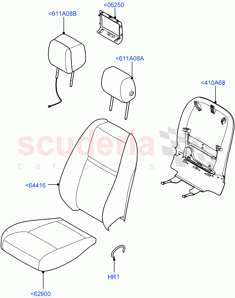 Front Seat Covers(Extended Windsor)((V)FROMKA000001) of Land Rover Land Rover Range Rover Velar (2017+) [2.0 Turbo Petrol AJ200P]