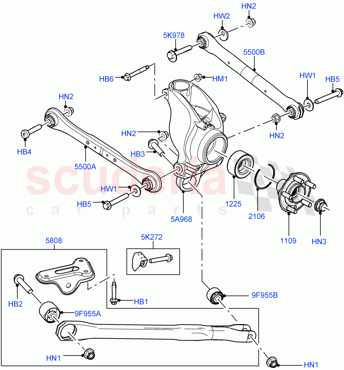 Rear Knuckle And Suspension Arms (Changsu (China)) ((V) FROMEG000001) of Land Rover Land Rover Range Rover Evoque (2012-2018) [2.0 Turbo Diesel]