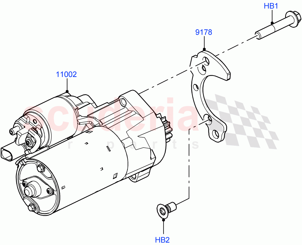 Starter Motor (4.4 V8 Turbo Petrol (NC10)) of Land Rover Land Rover Range Rover (2022+) [4.4 V8 Turbo Petrol NC10]