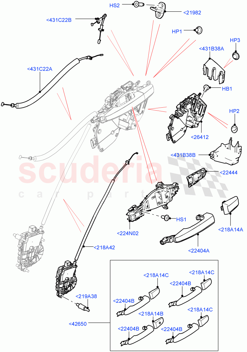 Rear Door Lock Controls((V)TOHA999999) of Land Rover Land Rover Range Rover (2012-2021) [3.0 Diesel 24V DOHC TC]