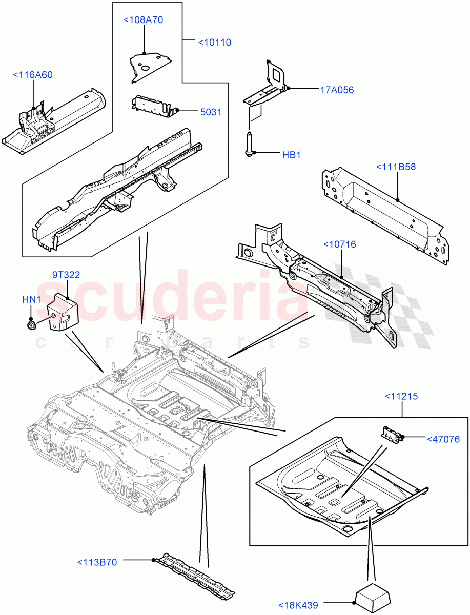 Floor Pan - Centre And Rear(Itatiaia (Brazil))((V)FROMGT000001) of Land Rover Land Rover Range Rover Evoque (2012-2018) [2.0 Turbo Diesel]