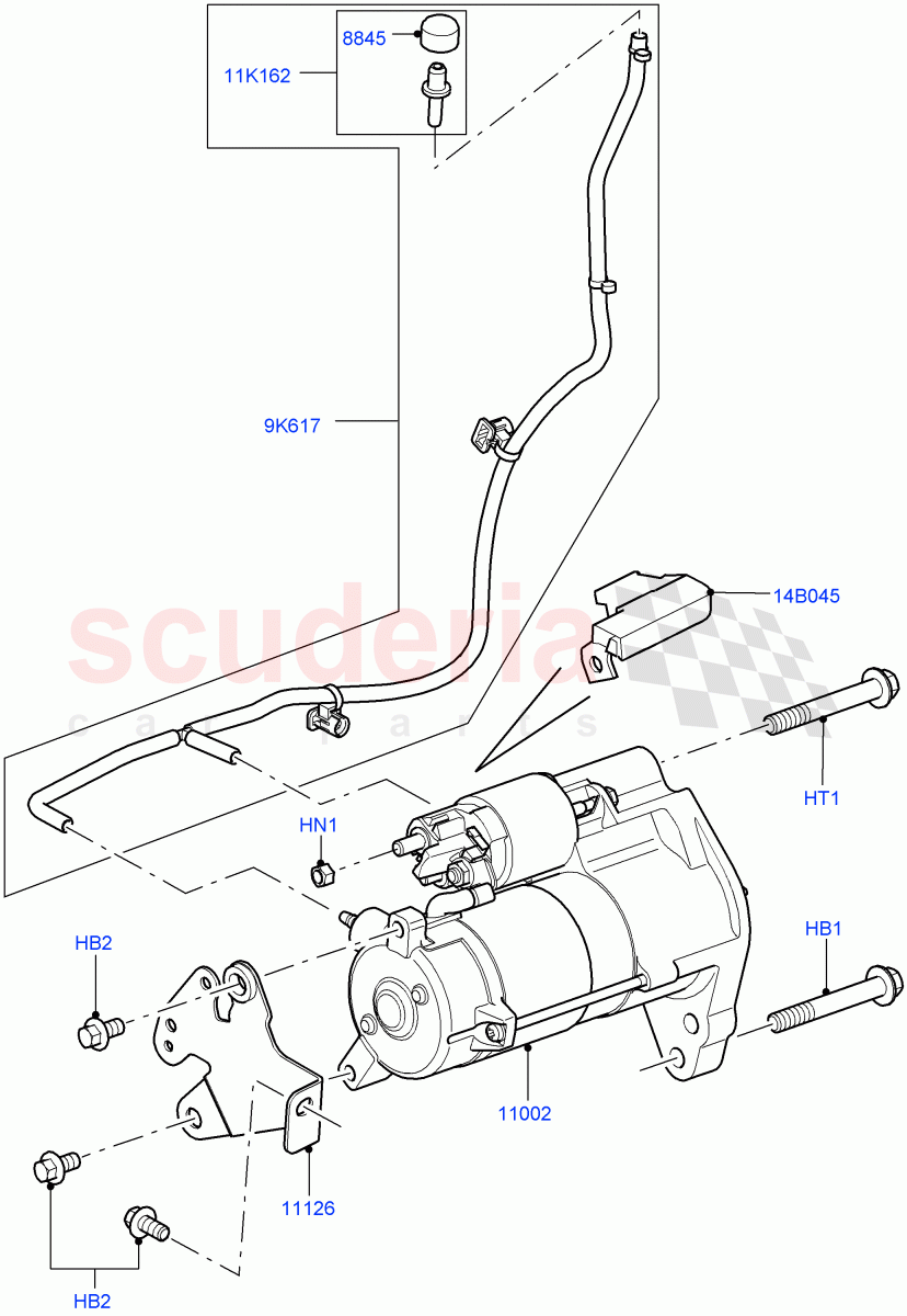 Starter Motor(3.0 V6 Diesel)((V)FROMEA000001) of Land Rover Land Rover Discovery 4 (2010-2016) [3.0 Diesel 24V DOHC TC]