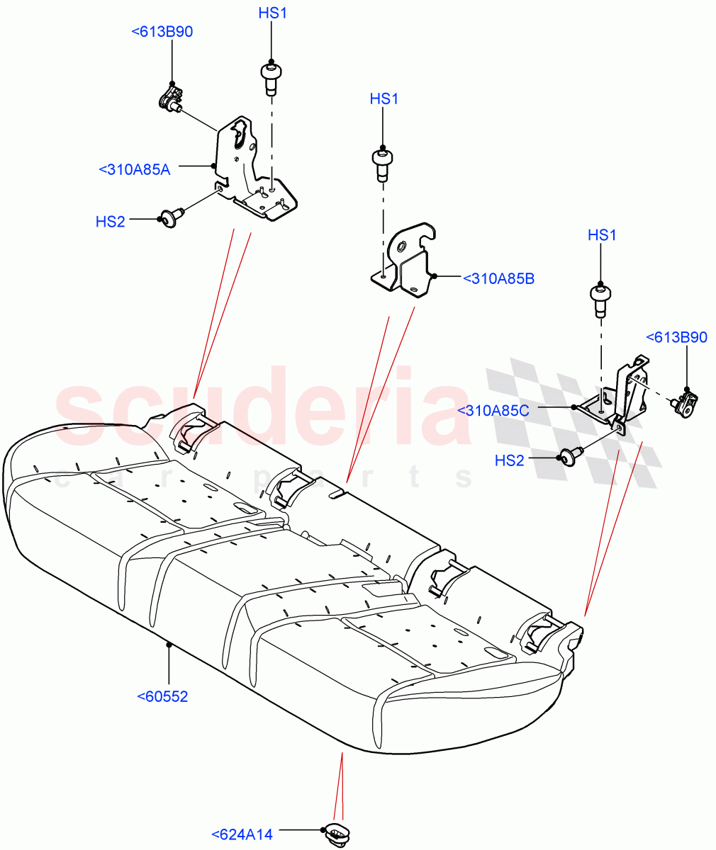 Rear Seat Base (Itatiaia (Brazil)) of Land Rover Land Rover Range Rover Evoque (2019+) [2.0 Turbo Diesel AJ21D4]