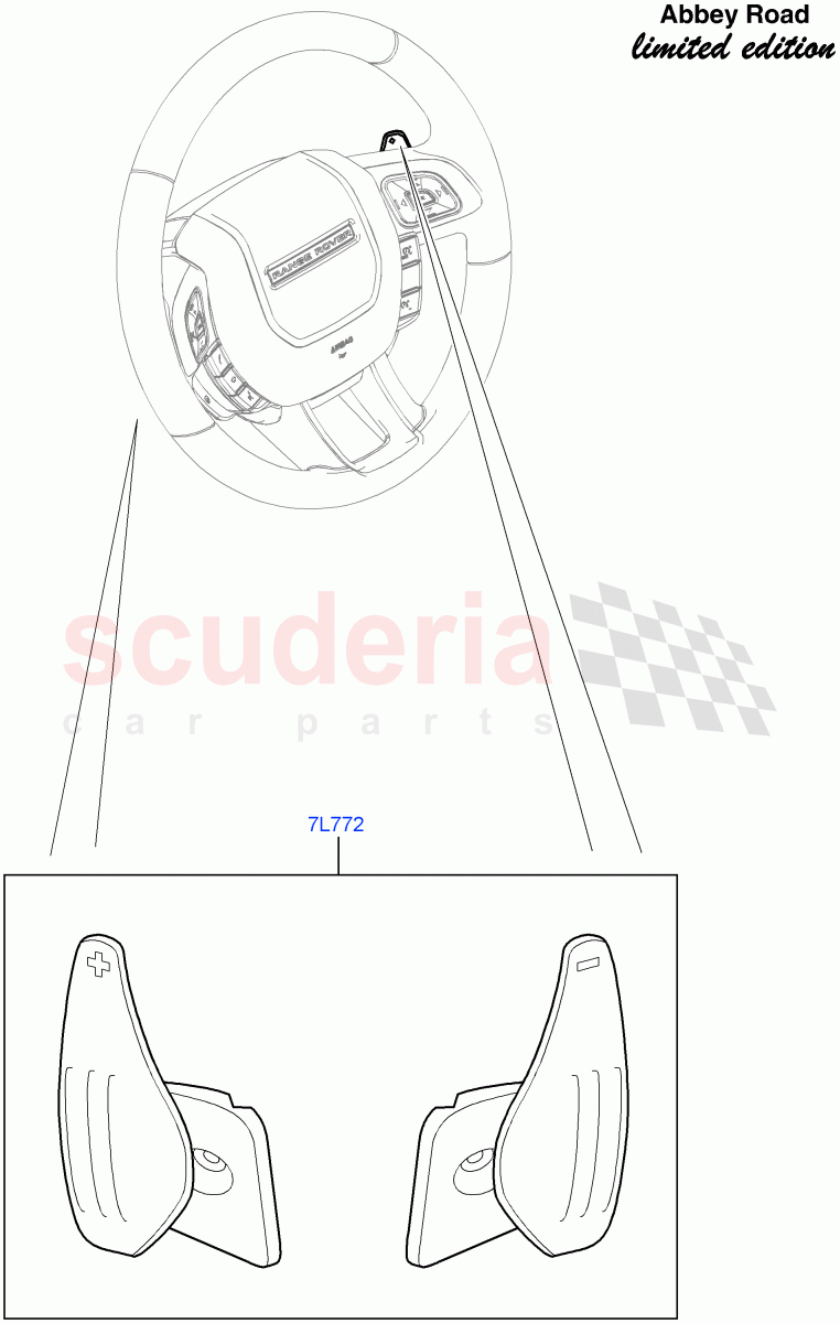 Gear Change-Automatic Transmission(Steering Wheel, Abbey Road LE)(9 Speed Auto AWD,Rotary Gearshift Knob - Red)((V)FROMFH000001) of Land Rover Land Rover Range Rover Evoque (2012-2018) [2.0 Turbo Petrol AJ200P]