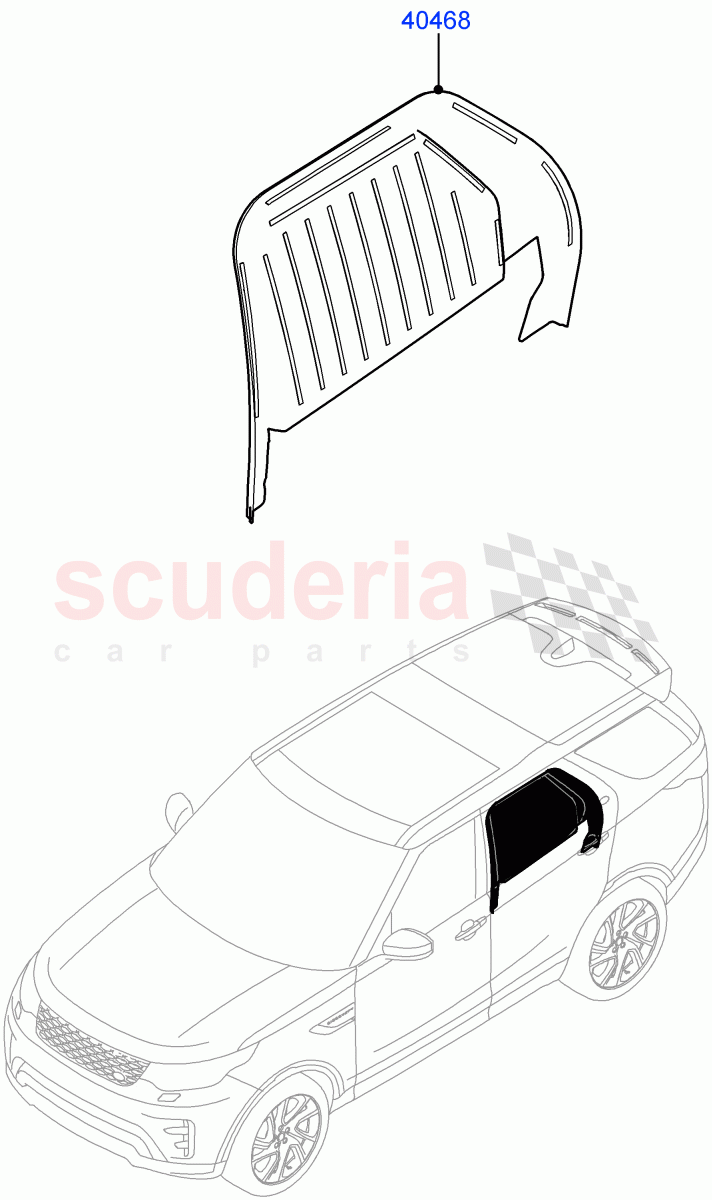 Rear Door Glass And Window Controls(Commercial, Solihull Plant Build)(Version - Commercial,With 2 Seat Configuration)((V)FROMJA000001) of Land Rover Land Rover Discovery 5 (2017+) [3.0 Diesel 24V DOHC TC]