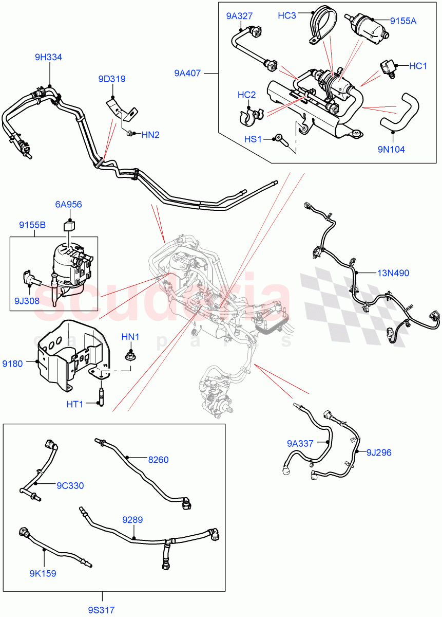 Fuel Filter (2.0L I4 DSL MID DOHC AJ200, Itatiaia (Brazil), 2.0L I4 DSL HIGH DOHC AJ200) ((V) FROMGT000001) of Land Rover Land Rover Range Rover Evoque (2012-2018) [2.0 Turbo Diesel]