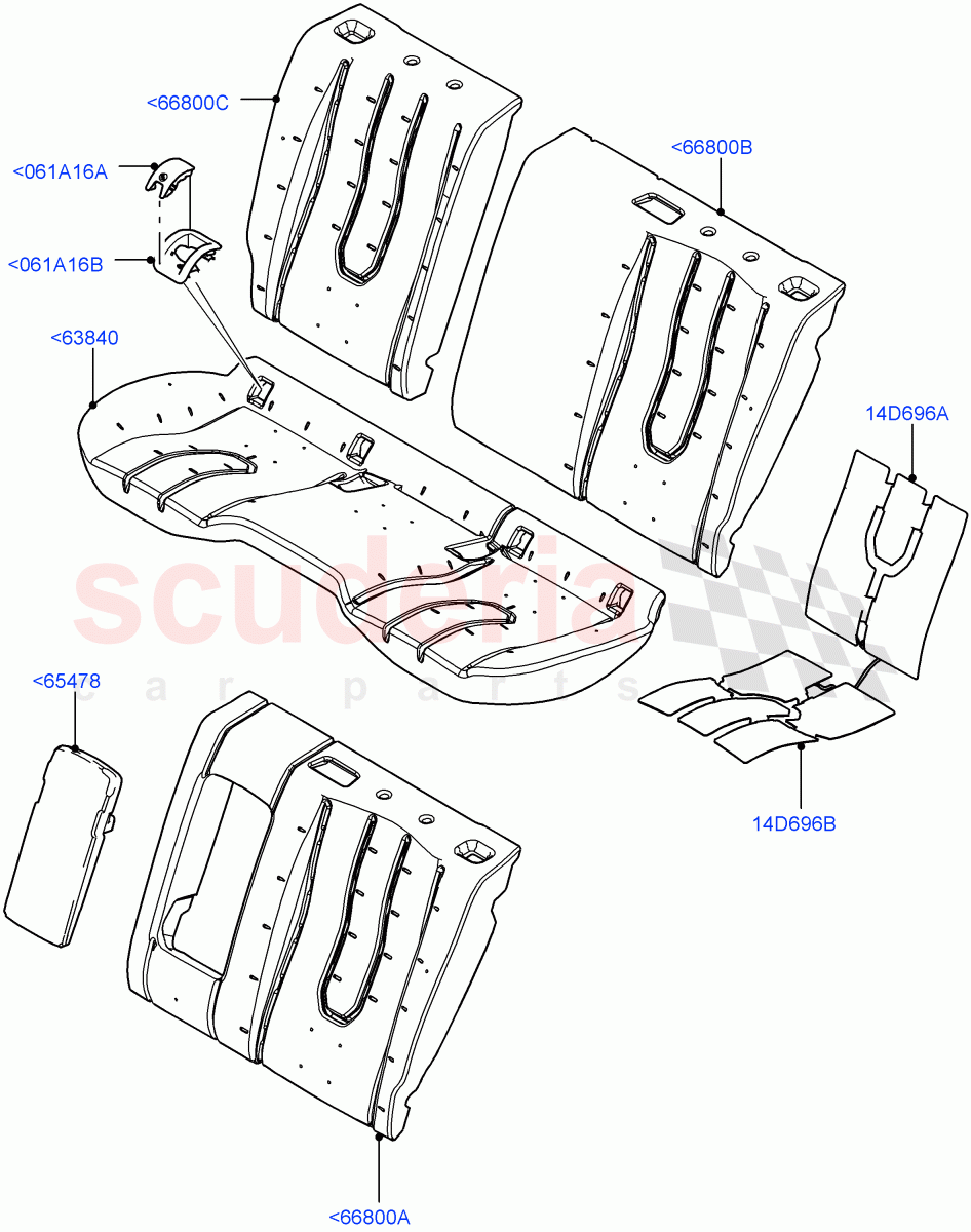 Rear Seat Pads/Valances & Heating(Halewood (UK),With 60/40 Split - Folding Rr Seat,2nd Row Seat 60/40 (3 P) - Folding) of Land Rover Land Rover Range Rover Evoque (2012-2018) [2.0 Turbo Petrol GTDI]