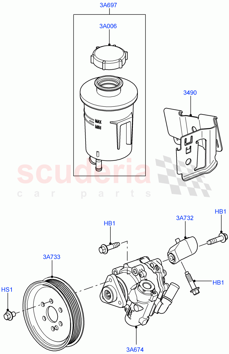 Power Steering Pump Mounting(5.0L OHC SGDI SC V8 Petrol - AJ133,5.0L OHC SGDI NA V8 Petrol - AJ133)((V)FROMAA000001) of Land Rover Land Rover Range Rover Sport (2010-2013) [5.0 OHC SGDI NA V8 Petrol]