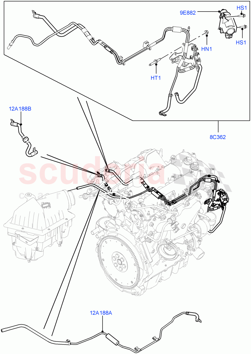Vacuum Control And Air Injection (Turbocharger Vacuum Control) (2.0L 16V TIVCT T/C Gen2 Petrol, Halewood (UK)) ((V) FROMEH000001) of Land Rover Land Rover Discovery Sport (2015+) [2.0 Turbo Petrol GTDI]