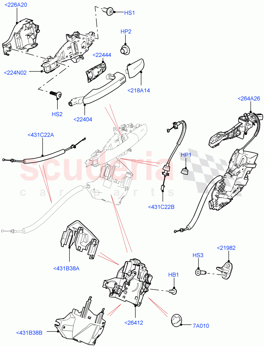 Rear Door Lock Controls(Solihull Plant Build)((V)FROMJA000001) of Land Rover Land Rover Discovery 5 (2017+) [2.0 Turbo Diesel]