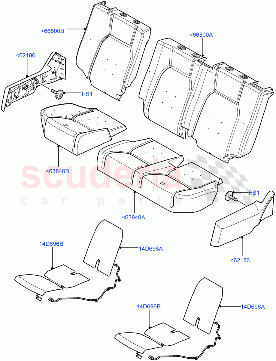 Rear Seat Pads/Valances & Heating(With 65/35 Split Fold Rear Seat)((V)FROMAA000001) of Land Rover Land Rover Discovery 4 (2010-2016) [4.0 Petrol V6]