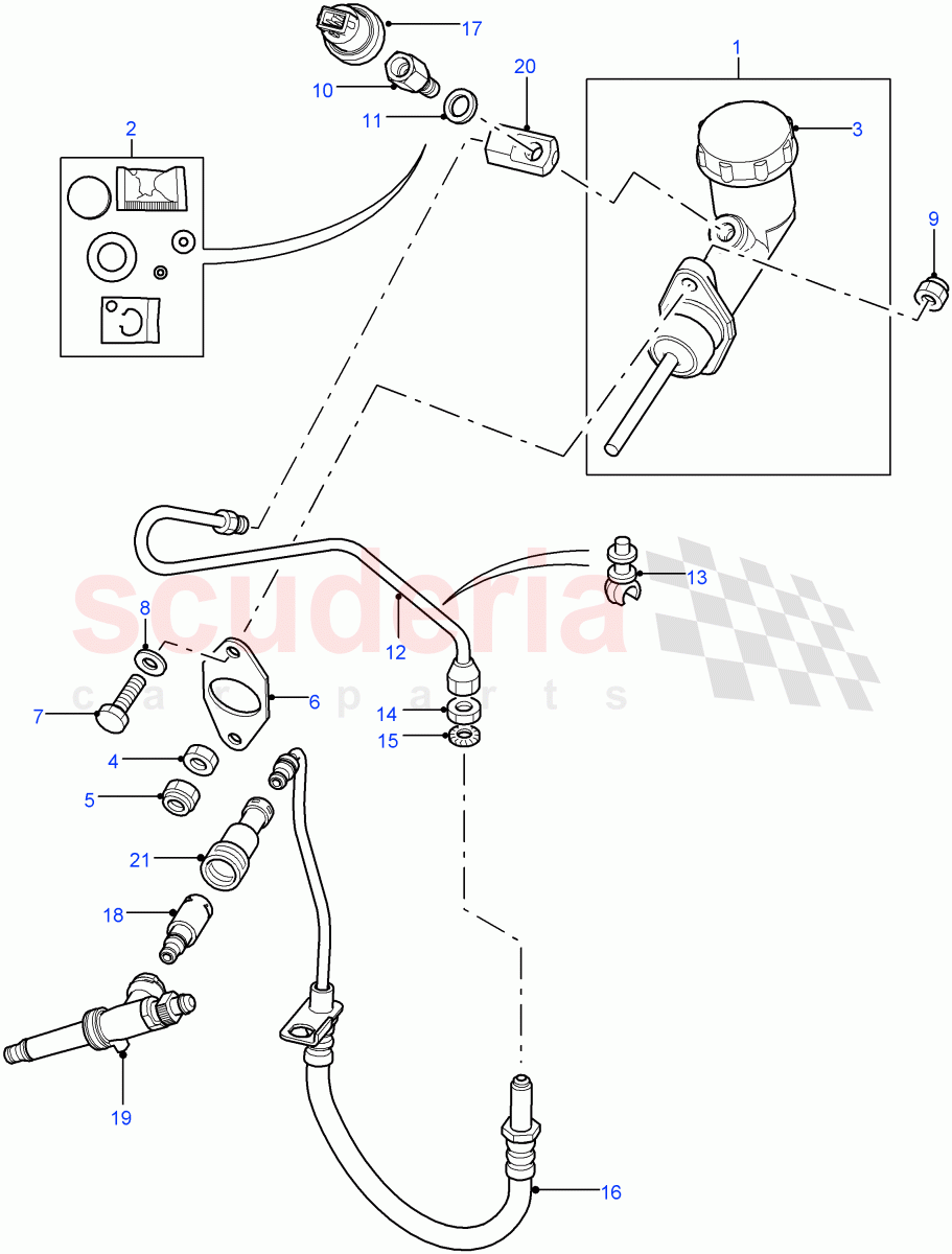 Clutch Master Cylinder & Pipes((V)FROM7A000001) of Land Rover Land Rover Defender (2007-2016)