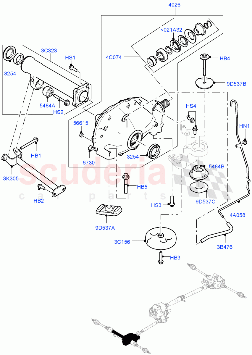 Front Axle Case(3.0 V6 Diesel,8 Speed Auto Trans ZF 8HP70 4WD,4.4L DOHC DITC V8 Diesel,3.0L AJ20D6 Diesel High,8 Speed Auto Trans ZF 8HP76) of Land Rover Land Rover Range Rover (2012-2021) [5.0 OHC SGDI SC V8 Petrol]