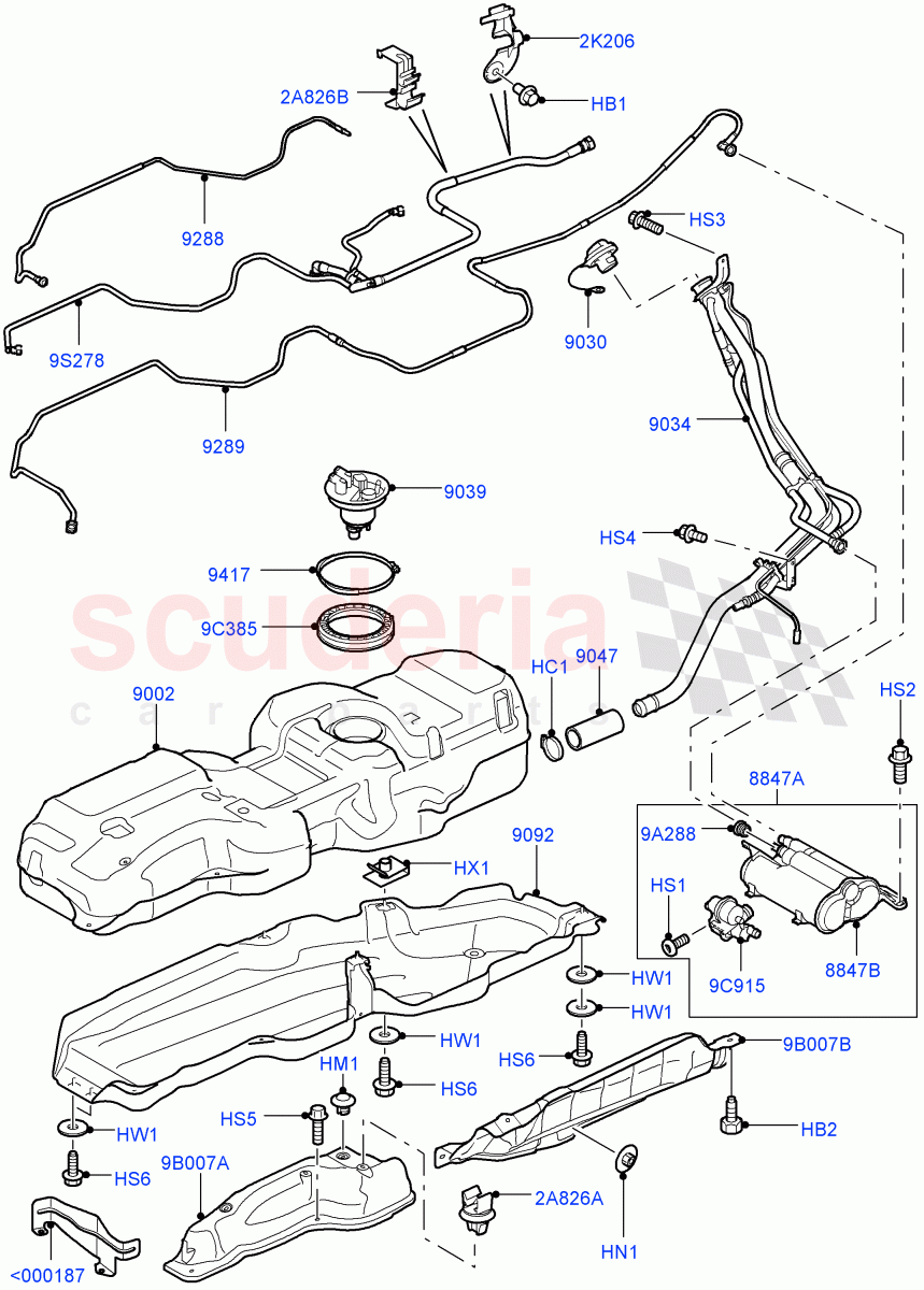 Fuel Tank & Related Parts(5.0L OHC SGDI NA V8 Petrol - AJ133)((V)FROMAA000001) of Land Rover Land Rover Range Rover Sport (2010-2013) [5.0 OHC SGDI NA V8 Petrol]