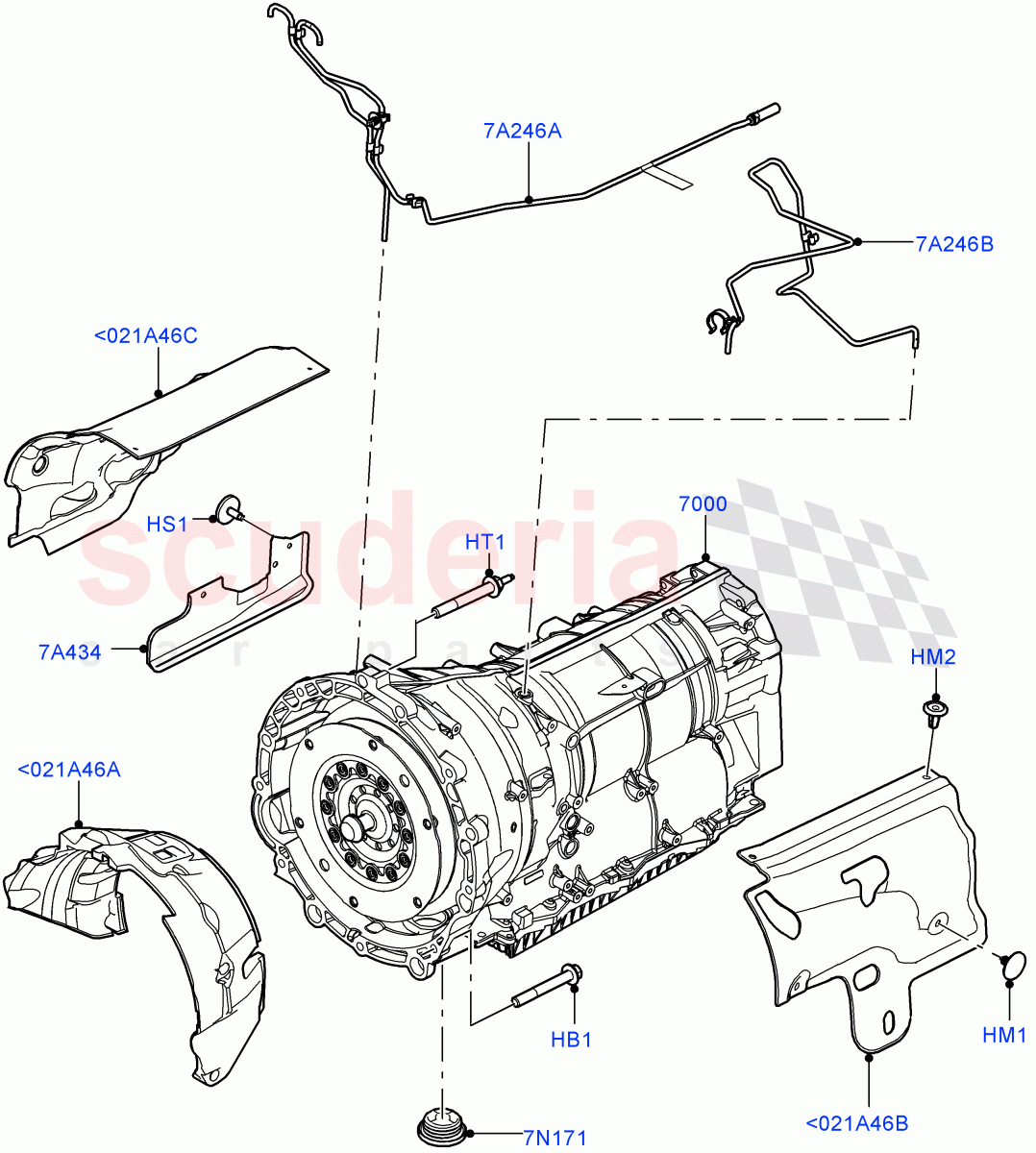 Auto Trans Assy & Speedometer Drive (3.0L AJ20P6 Petrol High, 8 Speed Auto Trans ZF 8HP76) of Land Rover Land Rover Range Rover (2022+) [4.4 V8 Turbo Petrol NC10]