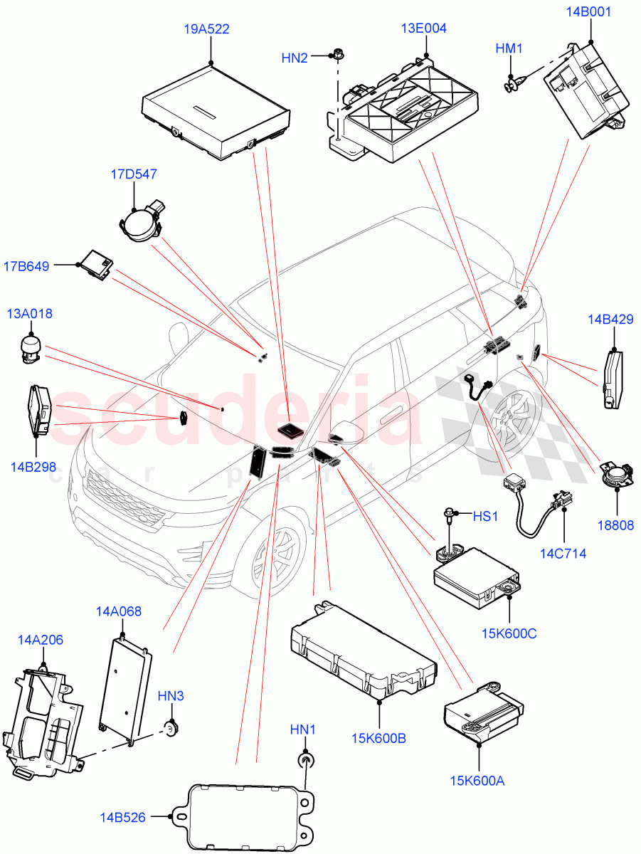 Vehicle Modules And Sensors (Changsu (China)) of Land Rover Land Rover Range Rover Evoque (2019+) [2.0 Turbo Diesel]