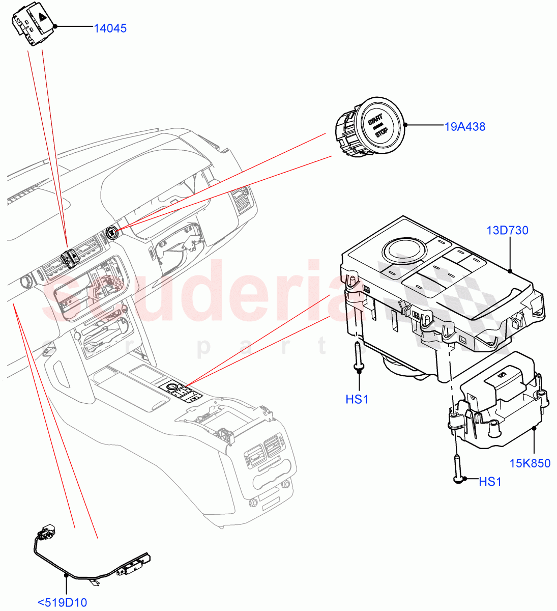 Switches(Console)((V)FROMJA000001) of Land Rover Land Rover Range Rover (2012-2021) [5.0 OHC SGDI NA V8 Petrol]