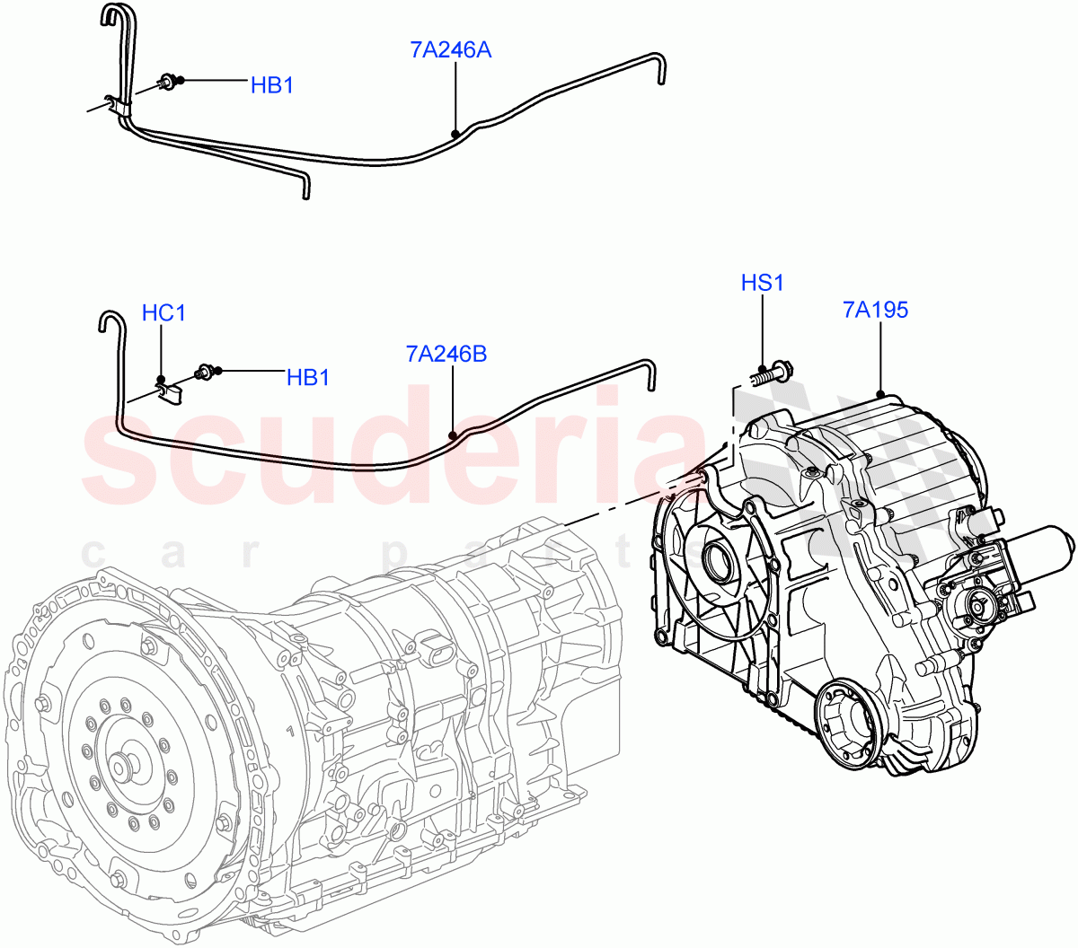 Transfer Drive Case(8 Speed Auto Trans ZF 8HP70 4WD,With 2 Spd Trans Case With Ctl Trac,8 Speed Auto Trans ZF 8HP45,8 Speed Auto Trans ZF 8HP70 HEV 4WD)((V)FROMDA000001,(V)TOGA999999) of Land Rover Land Rover Range Rover Sport (2014+) [2.0 Turbo Petrol GTDI]