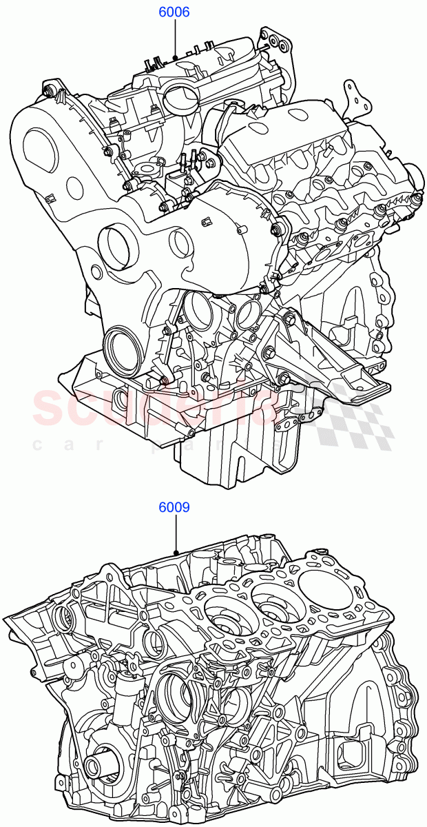 Service Engine And Short Block(3.0 V6 Diesel)((V)FROMAA000001) of Land Rover Land Rover Range Rover Sport (2010-2013) [3.0 Diesel 24V DOHC TC]