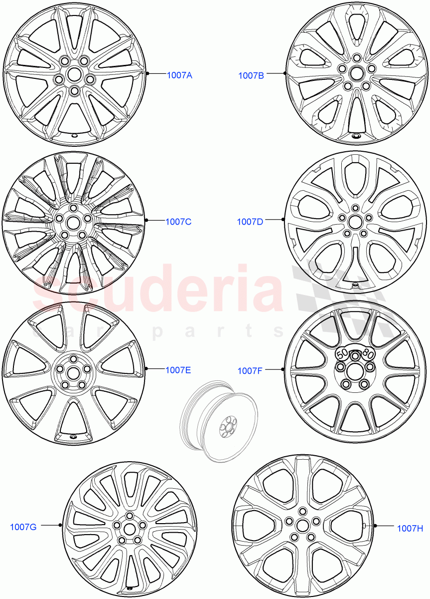 Spare Wheel(Less Version Package,Version - Core,Limited Package) of Land Rover Land Rover Range Rover (2012-2021) [3.0 I6 Turbo Petrol AJ20P6]