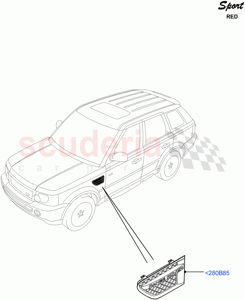 Dash Panel And Front Fenders(Red Sport LE)((V)FROMDA000001) of Land Rover Land Rover Range Rover Sport (2010-2013) [5.0 OHC SGDI SC V8 Petrol]