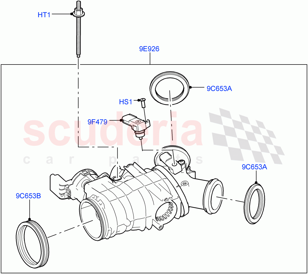 Throttle Housing (Solihull Plant Build) (3.0 V6 D Gen2 Mono Turbo, 3.0 V6 D Gen2 Twin Turbo) ((V) FROMFA000001) of Land Rover Land Rover Discovery 5 (2017+) [3.0 Diesel 24V DOHC TC]