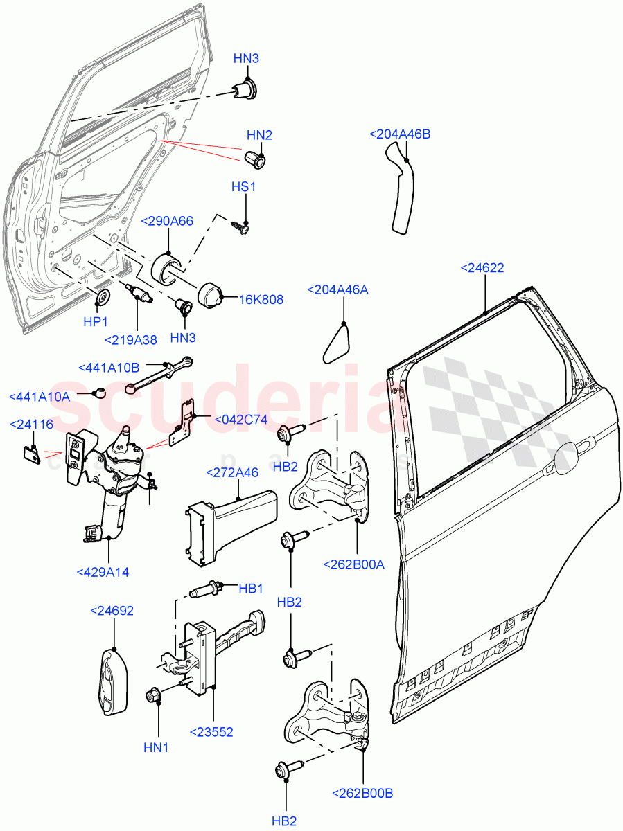 Rear Doors, Hinges & Weatherstrips (Door And Fixings) of Land Rover Land Rover Range Rover (2012-2021) [3.0 DOHC GDI SC V6 Petrol]