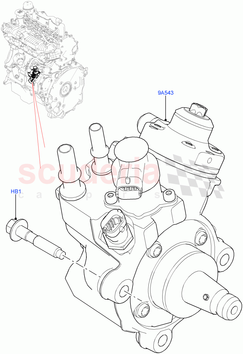 Fuel Injection Pump - Diesel (2.0L I4 DSL MID DOHC AJ200, Itatiaia (Brazil), 2.0L I4 DSL HIGH DOHC AJ200) ((V) FROMGT000001) of Land Rover Land Rover Discovery Sport (2015+) [2.0 Turbo Diesel]