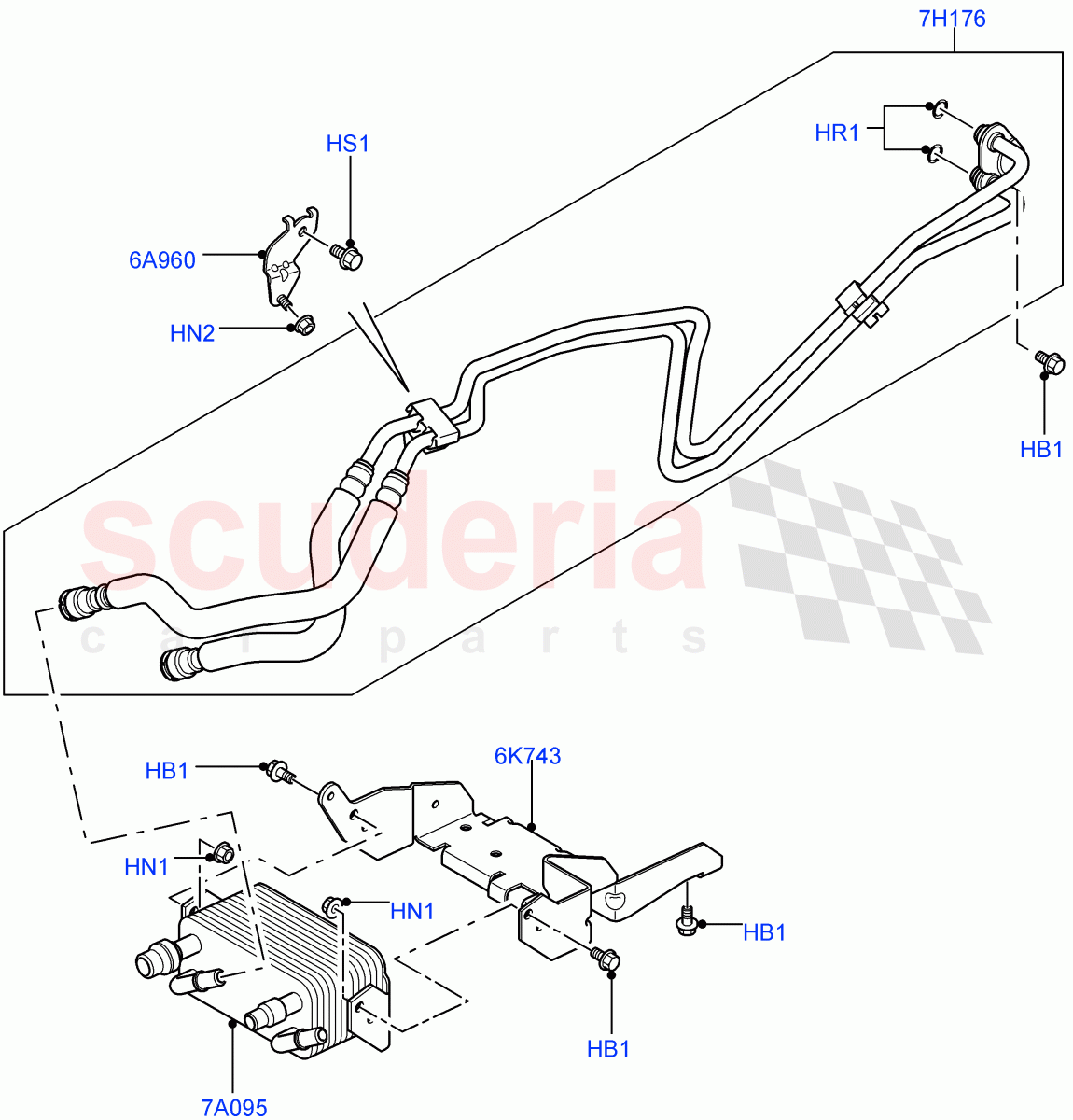 Transmission Cooling Systems(3.6L V8 32V DOHC EFi Diesel Lion,6 Speed Auto ZF 6HP26 Steptronic)((V)FROMAA000001) of Land Rover Land Rover Range Rover Sport (2010-2013) [3.6 V8 32V DOHC EFI Diesel]