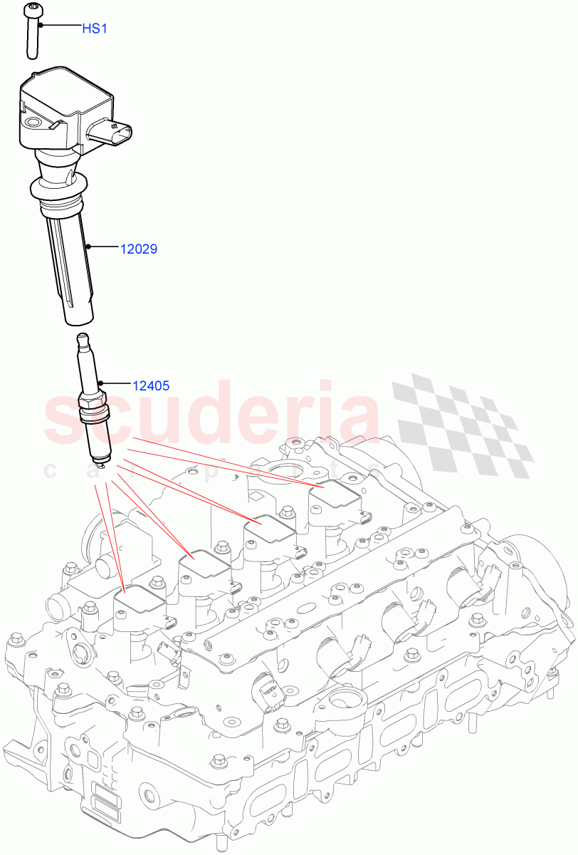 Ignition Coil And Wires/Spark Plugs(Solihull Plant Build)(2.0L AJ200P Hi PHEV,2.0L I4 High DOHC AJ200 Petrol,2.0L I4 Mid DOHC AJ200 Petrol)((V)FROMHA000001) of Land Rover Land Rover Range Rover Velar (2017+) [2.0 Turbo Petrol AJ200P]