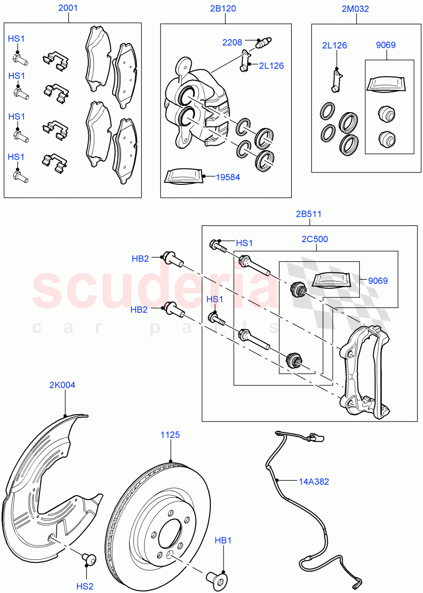 Front Brake Discs And Calipers (With Four Corner Air Suspension) ((V) FROMEA000001) of Land Rover Land Rover Discovery 4 (2010-2016) [3.0 DOHC GDI SC V6 Petrol]