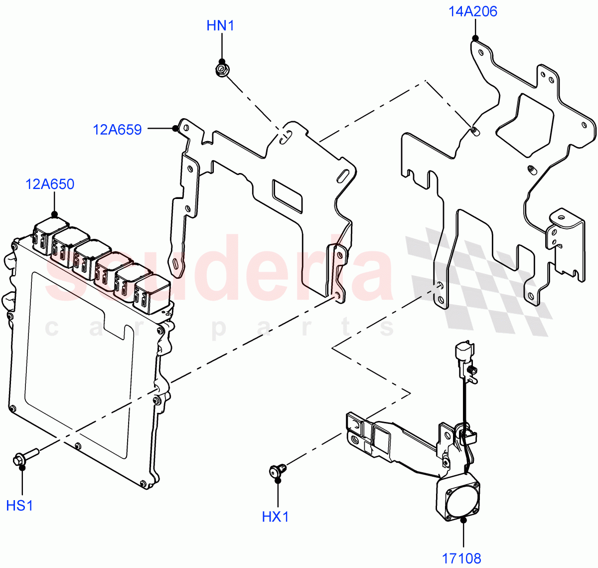 Engine Modules And Sensors(2.0L AJ21D4 Diesel Mid,RHD)((V)FROMMA000001) of Land Rover Land Rover Range Rover Velar (2017+) [2.0 Turbo Diesel AJ21D4]