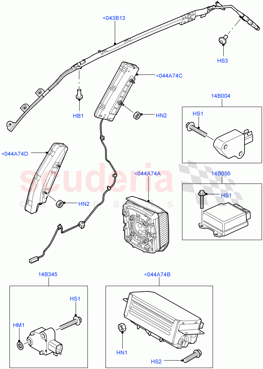 Airbag System ((V) TO9A999999) of Land Rover Land Rover Range Rover Sport (2005-2009) [3.6 V8 32V DOHC EFI Diesel]