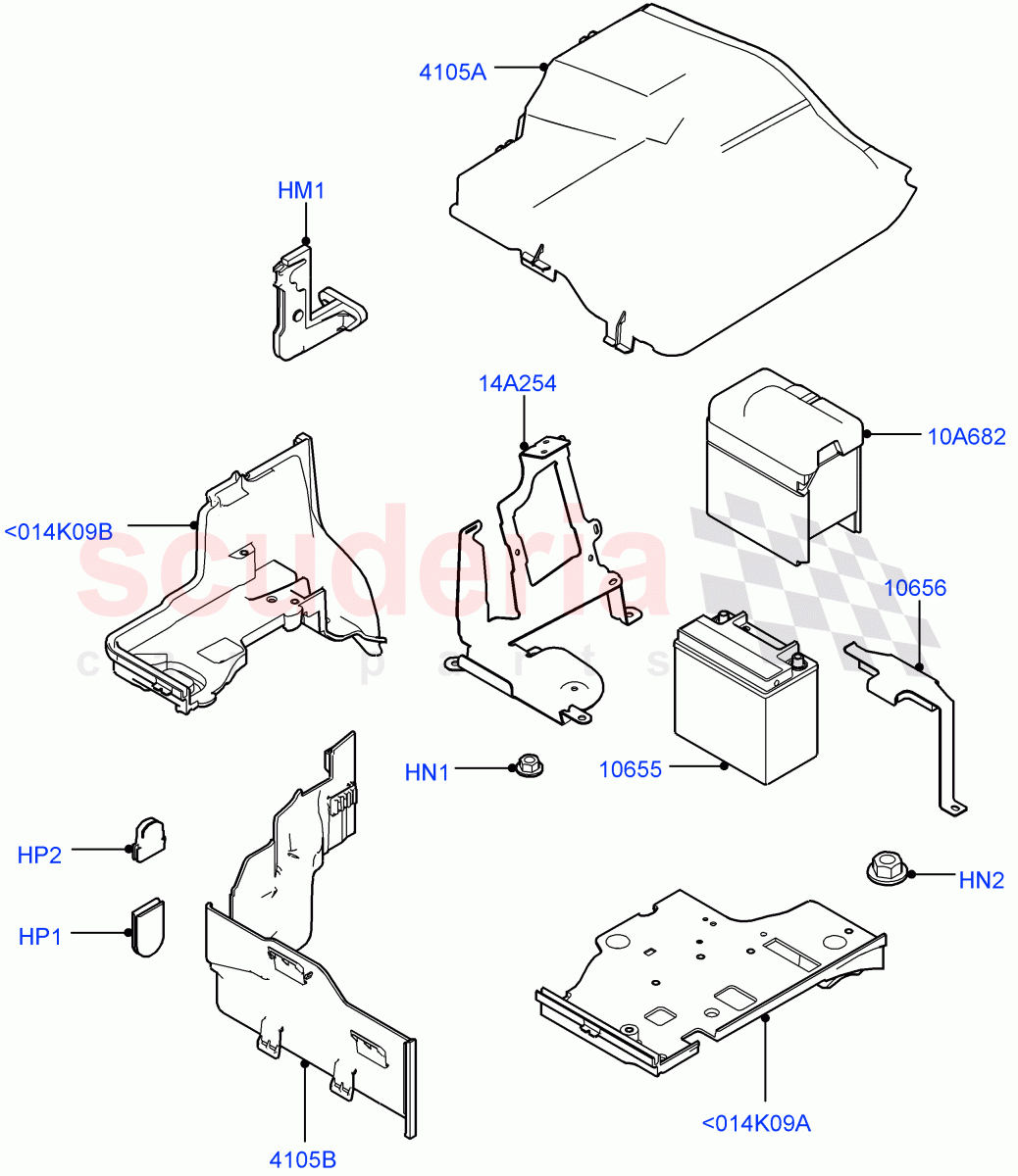 Battery And Mountings (LH) (LHD) ((V) FROMEA000001) of Land Rover Land Rover Discovery 4 (2010-2016) [3.0 DOHC GDI SC V6 Petrol]