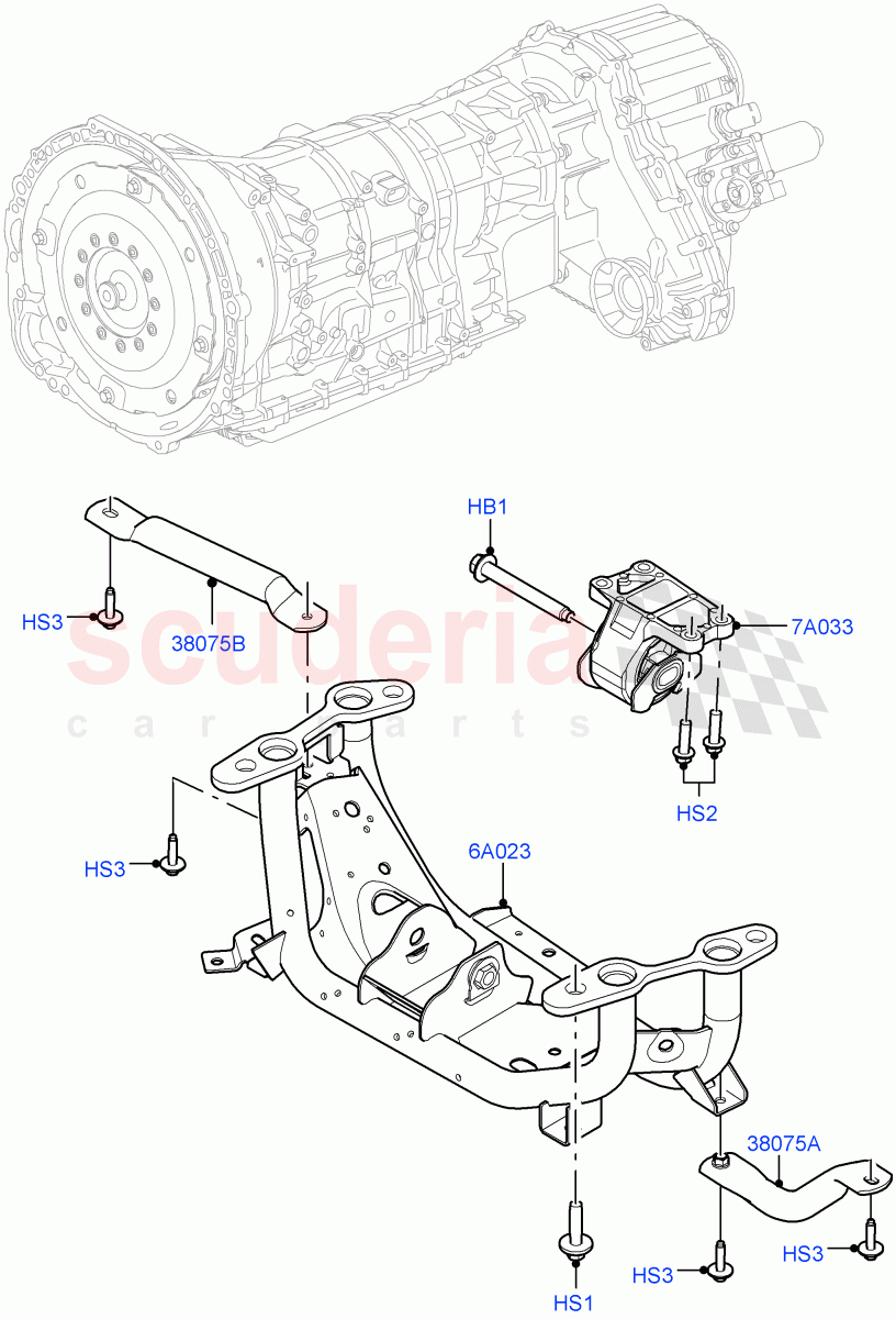 Transmission Mounting (2.0L I4 DSL HIGH DOHC AJ200) of Land Rover Land Rover Defender (2020+) [2.0 Turbo Petrol AJ200P]