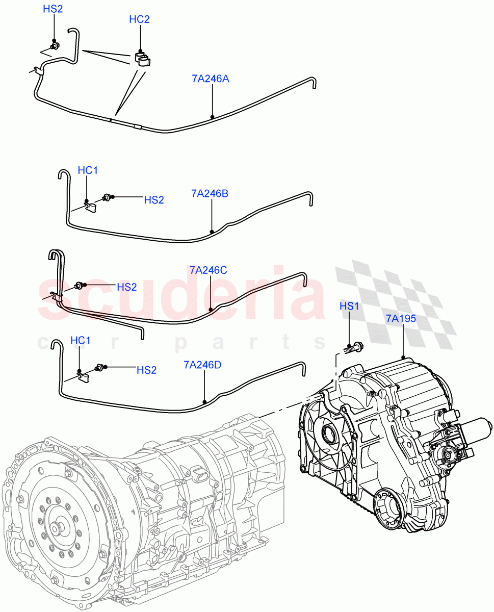 Transfer Drive Case(6 Speed Man ZF S6-53,6 Speed Auto Transmission ZF 6HP28,8 Speed Auto Trans ZF 8HP70 4WD,6 Speed Auto ZF 6HP26 Steptronic)((V)FROMAA000001,(V)TODA999999) of Land Rover Land Rover Range Rover (2010-2012) [5.0 OHC SGDI SC V8 Petrol]